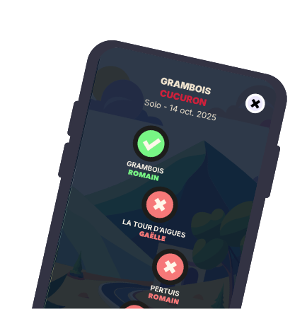 Écran récapitulatif Bornzz (mobile)